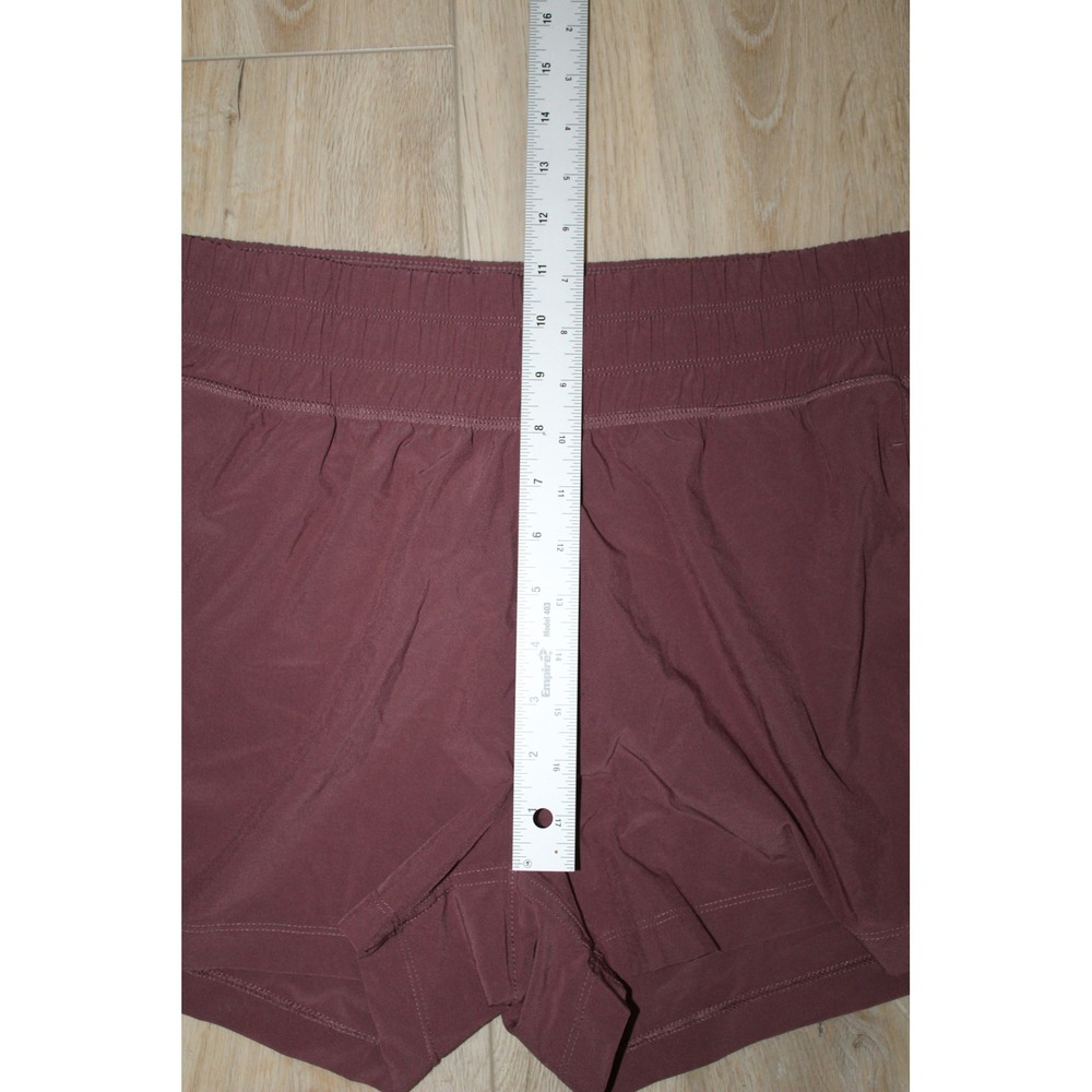 Free Fly Women's Pull On Athletic Shorts Mahogany Plum Size L Smocked Waist Rust - Picture 7 of 9